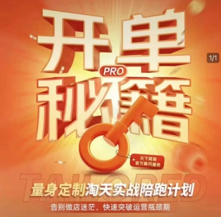淘宝开单秘籍PRO，量身定制淘天实战陪跑计划，告别做店迷茫、快速突破运营瓶颈期（更新）