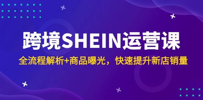 （14832期）跨境SHEIN运营课，全流程解析+商品曝光，快速提升新店销量