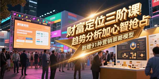 （15219期）财富定位三阶课，趋势分析加心智抢占，附赠91种营销策略模型