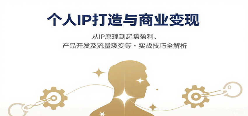 个人IP打造与商业变现，从IP原理到起盘盈利、产品开发及流量裂变等实战技巧全解析