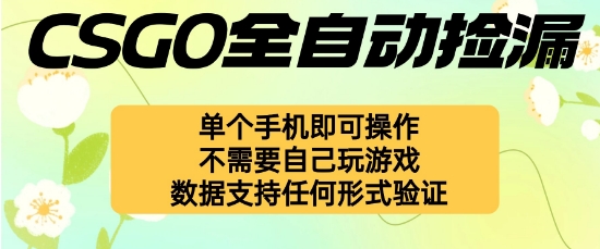 自动挂G捡漏，不用自己挂G不用玩游戏，一个手机即可操作，新手小白轻松月入1W+