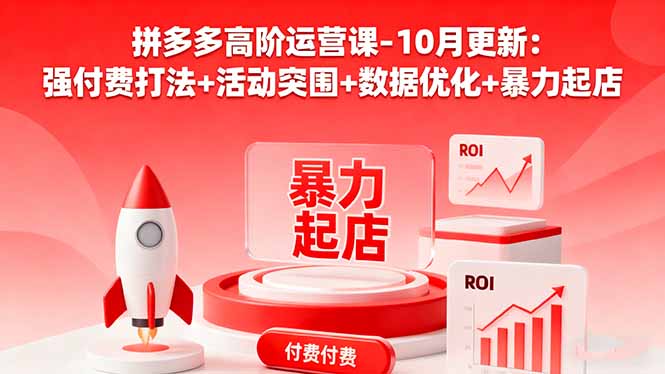 （16366期）拼多多高阶运营课-10月更新：强付费打法+活动突围+数据优化+暴力起店