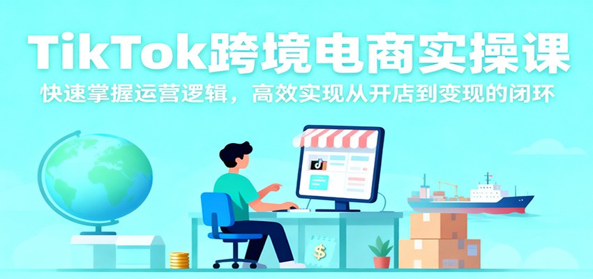 TikTok跨境电商实操课，快速掌握运营逻辑，高效实现从开店到变现的闭环
