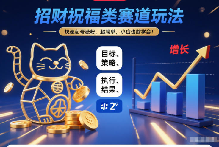 招财祝福类赛道玩法，快速起号涨粉，超简单，小白也能学会！