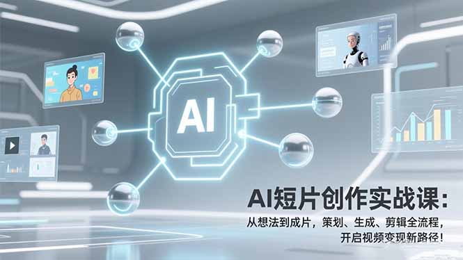 （17327期）AI短片创作实战课：从想法到成片，策划、生成、剪辑全流程，开启视频变现新路径！