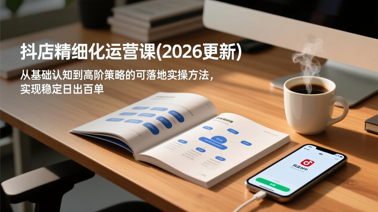 （17773期）抖店精细化运营课(26年3月更新)，从基础认知到高阶策略的可落地实操方法，实现稳定日出百单