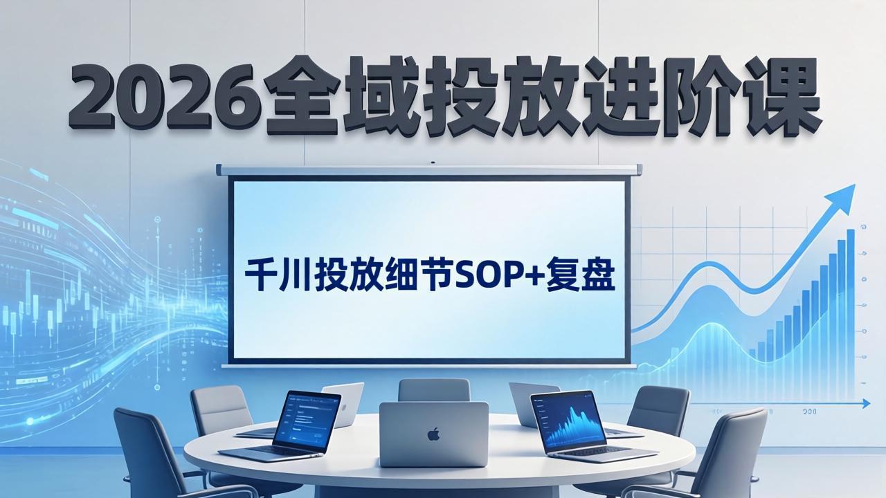 （17796期）2026全域投放进阶课：杭州线下3天实战，千川投放细节SOP+复盘，撬动自然流量