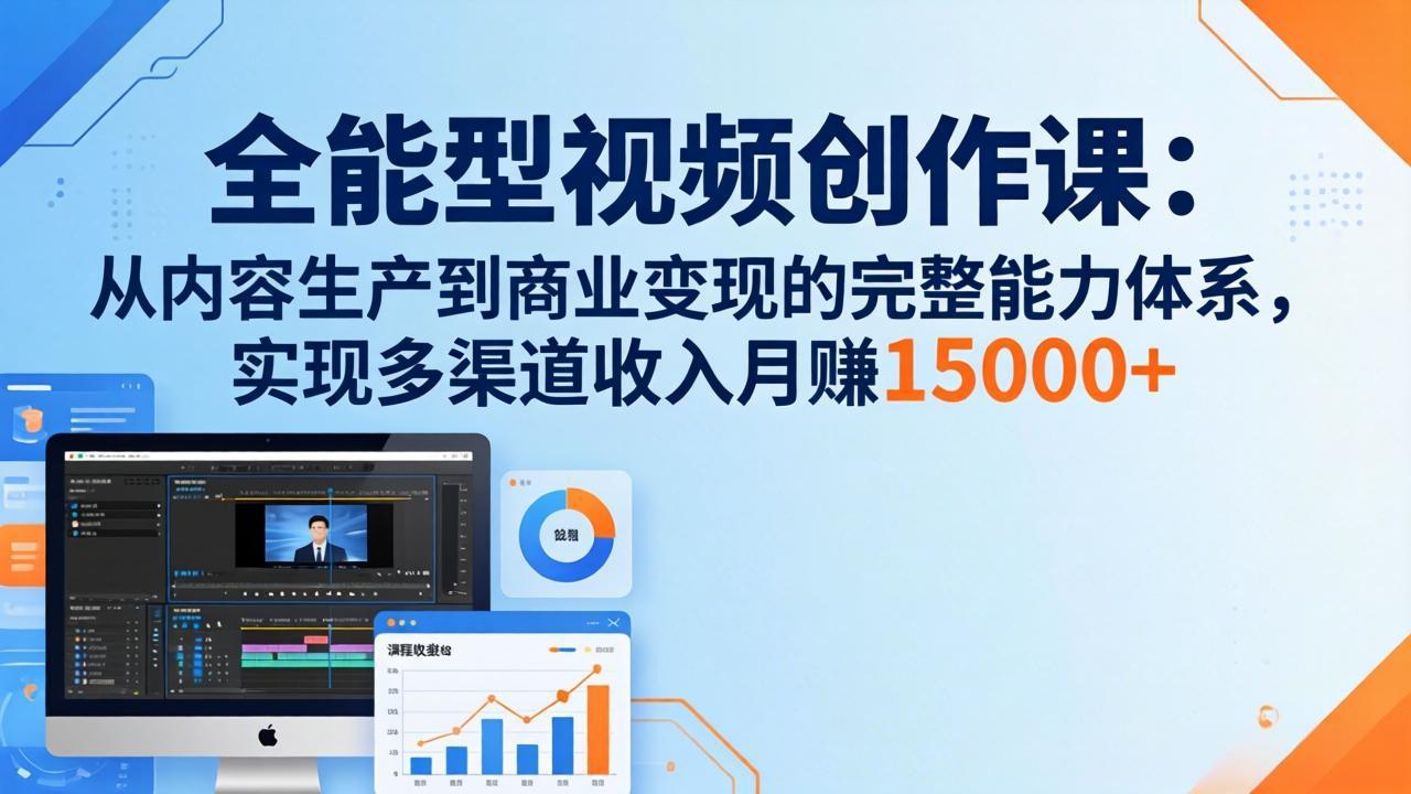 （17718期）全能型视频创作课-26年3月更新：从内容生产到商业变现的完整能力体系，多渠道收入月赚15000+