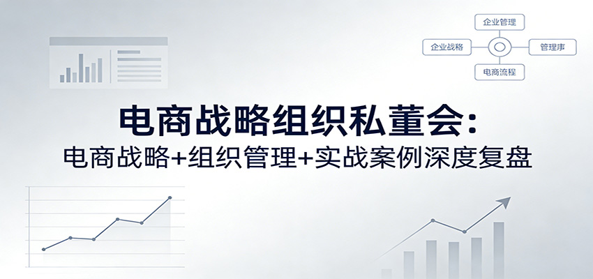 电商战略组织私董会：电商战略+组织管理+实战案例深度复盘