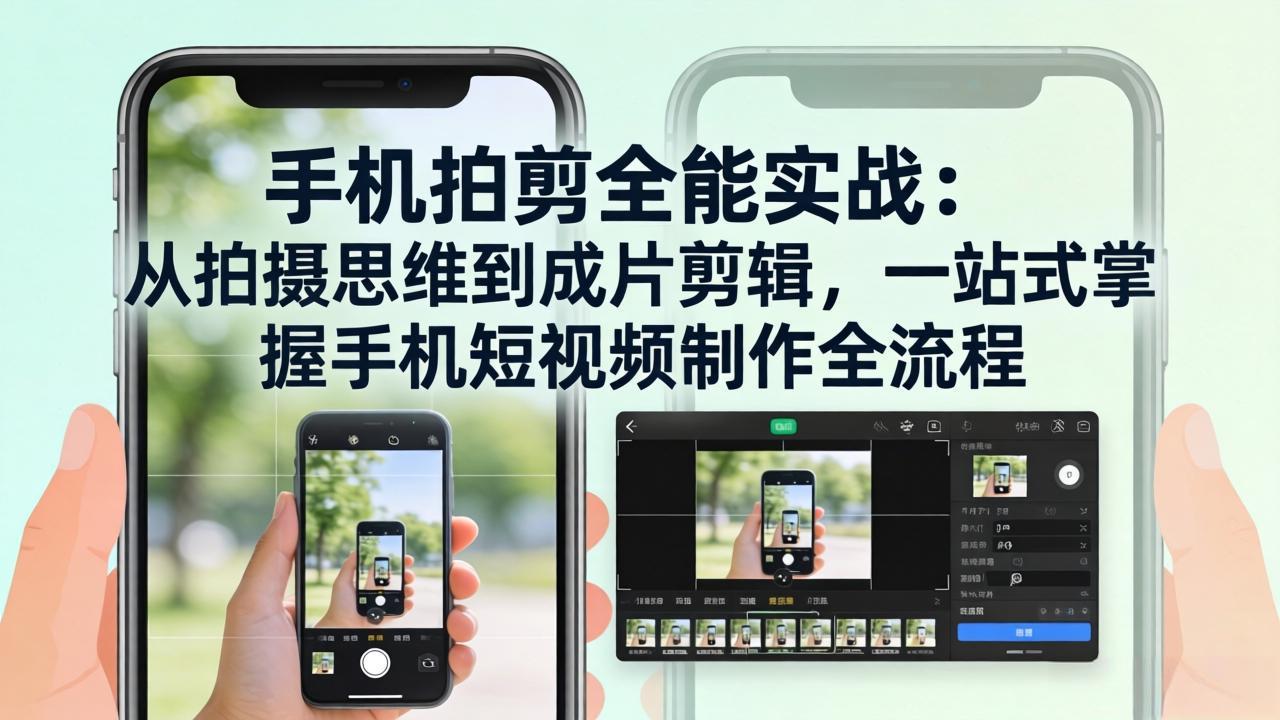 （17713期）手机拍剪全能实战：从拍摄思维到成片剪辑，一站式掌握手机短视频制作全流程
