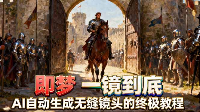 （18241期）即梦AI一镜到底终极教程，智能补帧+运镜技巧，AI自动生成无缝丝滑长镜头高效出片