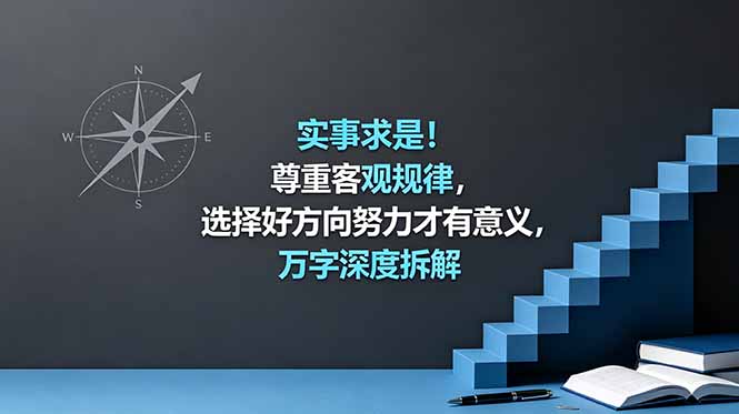 （18744期）付费文章：实事求是！尊重客观规律，选择好方向努力才有意义，万字深度拆解