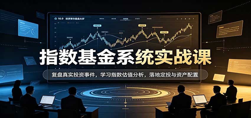 指数基金系统实战课:复盘真实投资事件,学习指数估值分析,落地定投与资产配置