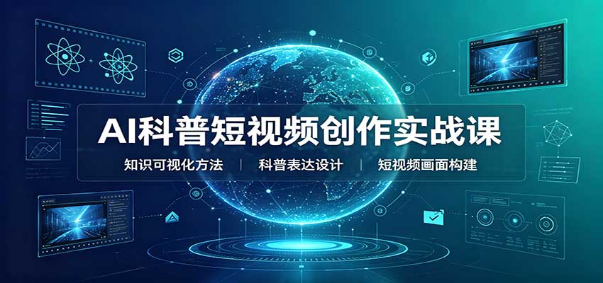 AI科普短视频创作实战课:配套要点文档,文案与视频提示词模板教学