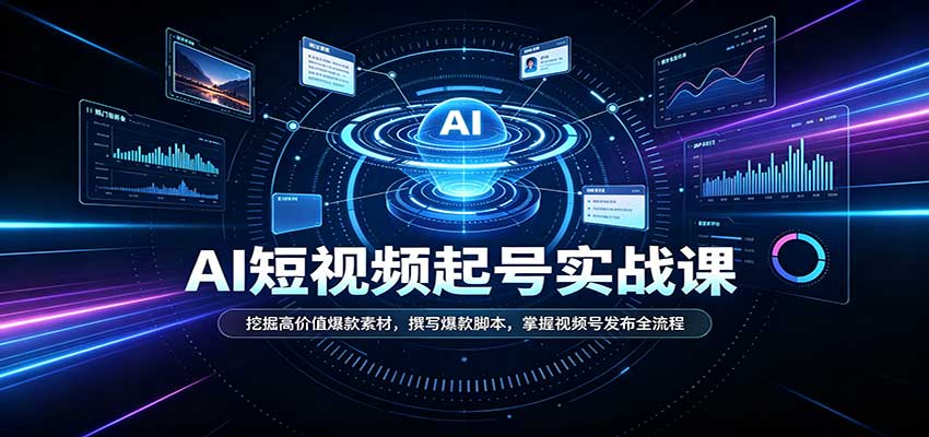 短视频AI起号实战课:挖掘高价值爆款素材,撰写爆款脚本,掌握视频号发布全流程