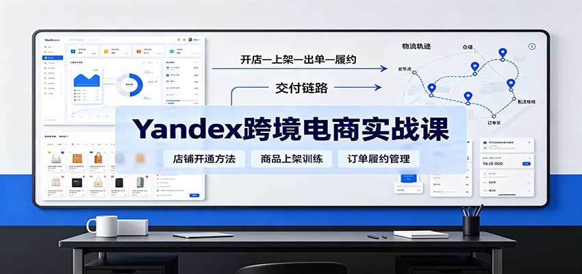 yandex跨境电商实战课:平台入门、开店、物流、选品上架与定价全流程