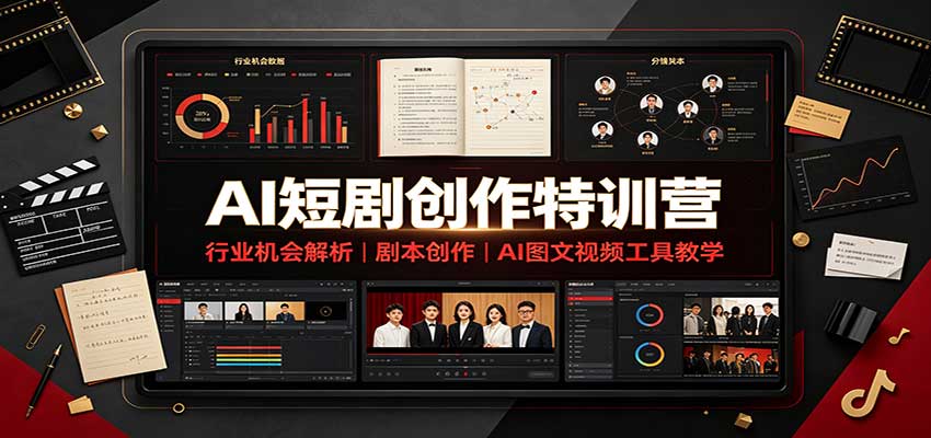 AI短剧创作特训营:行业机会解析,剧本创作,AI图文视频工具教学(文字版)
