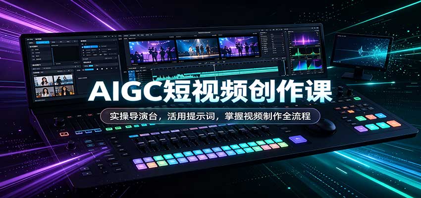 AIGC短视频创作课:实操导演台,活用提示词,掌握视频制作全流程