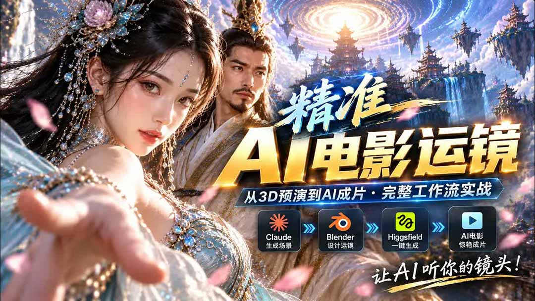 (20503期)AI视频终于能精准运镜了!Claude + Blender + Higgsfield 免费插件实测