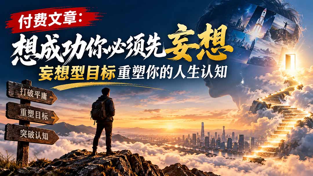(21078期)付费文章:想成功你必须先妄想,妄想型目标重塑你的人生认知