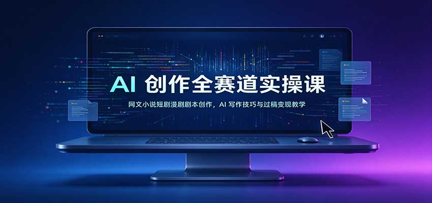 AI创作全赛道实操课：网文小说短剧漫剧剧本创作，AI写作技巧与过稿变现教学