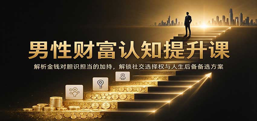 男性财富认知提升课：解析金钱对胆识担当的加持，解锁社交选择权与人生后备备选方案