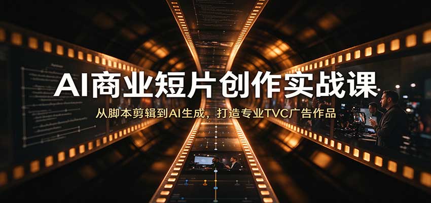 AI商业短片创作实战课：从脚本剪辑到AI生成，打造专业TVC广告作品