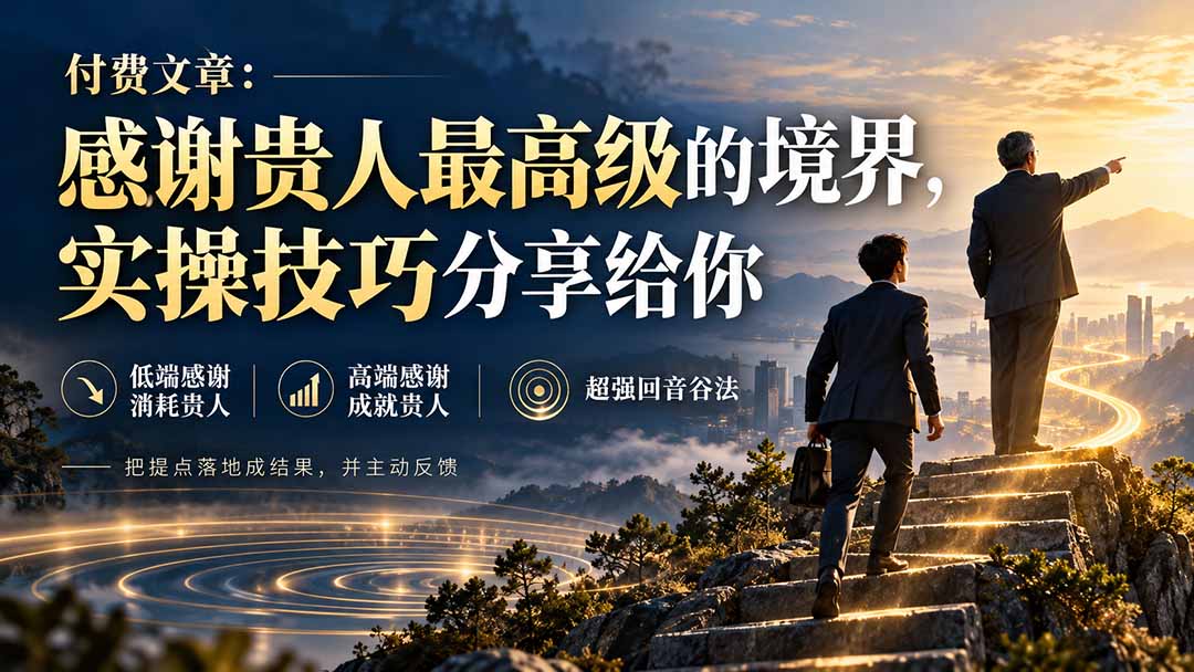 （20871期）付费文章：感谢贵人最高级的境界，实操技巧分享给你