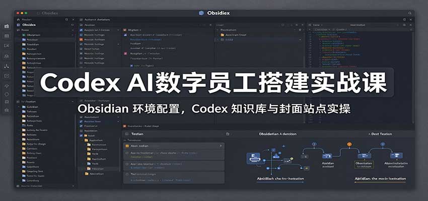 Codex AI数字员工搭建实战课:Obsidian 环境配置,Codex 知识库与封面站点实操